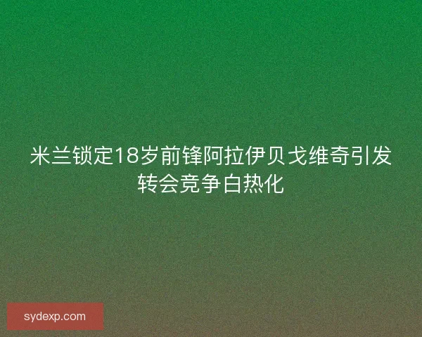 米兰锁定18岁前锋阿拉伊贝戈维奇引发转会竞争白热化
